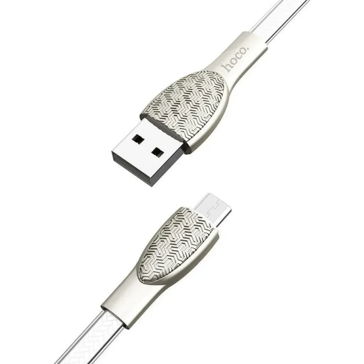 Hoco Flat USB 2.0 to micro USB Cable Ασημί 1.2m (U52 Bright)