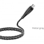 Hoco Braided USB 2.0 to micro USB Cable Γκρι 1.2m (U56 Metal Armor)