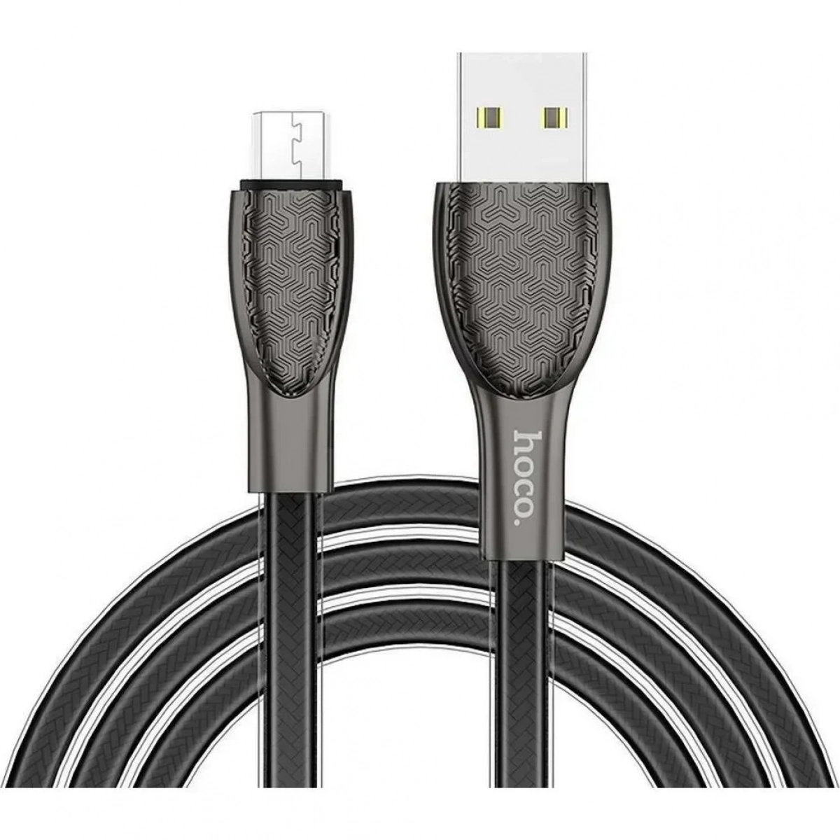 Hoco Braided USB 2.0 to micro USB Cable Μαύρο 1.2m (U52 Bright)