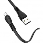 Hoco Flat USB 2.0 to micro USB Cable Μαύρο 1m (X40 Noah)
