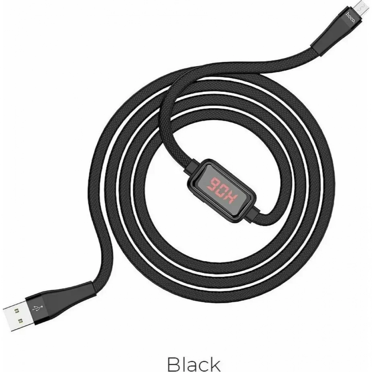 Hoco Flat USB 2.0 to micro USB Cable Μαύρο 1.2m (S4)