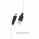 Hoco Braided USB 2.0 to micro USB Cable Λευκό 1m (X21)