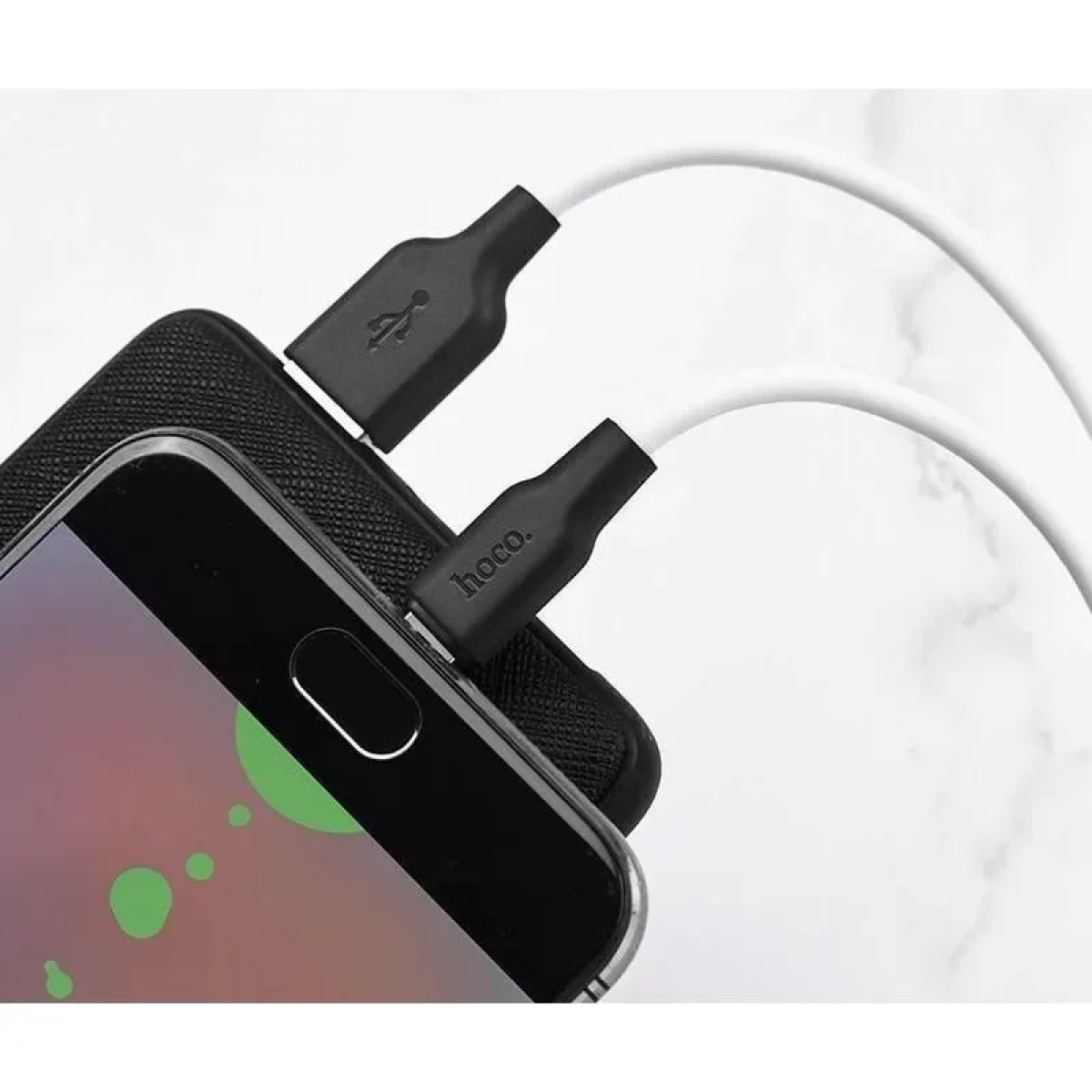 Hoco Braided USB 2.0 to micro USB Cable Λευκό 1m (X21)