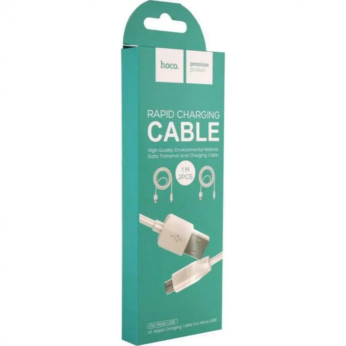 Hoco Regular USB 2.0 to micro USB Cable Λευκό 1m (X1) 2τμχ