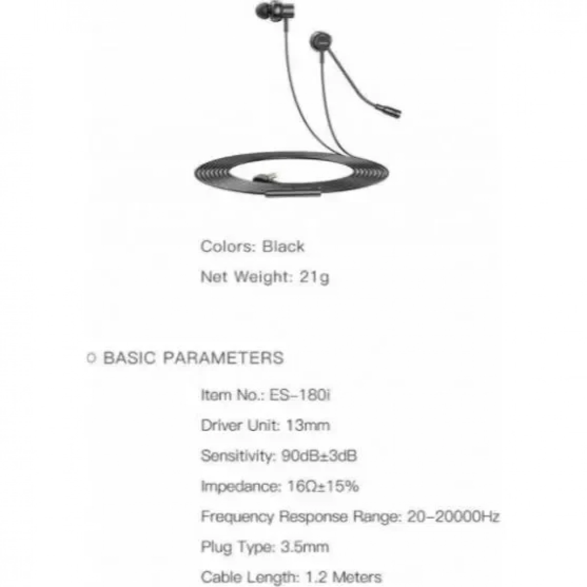 Awei ES-180i In-ear Handsfree με Βύσμα 3.5mm Μαύρο