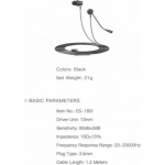 Awei ES-180i In-ear Handsfree με Βύσμα 3.5mm Μαύρο