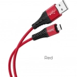 Hoco Braided USB 2.0 to micro USB Cable Κόκκινο 1m (X38)