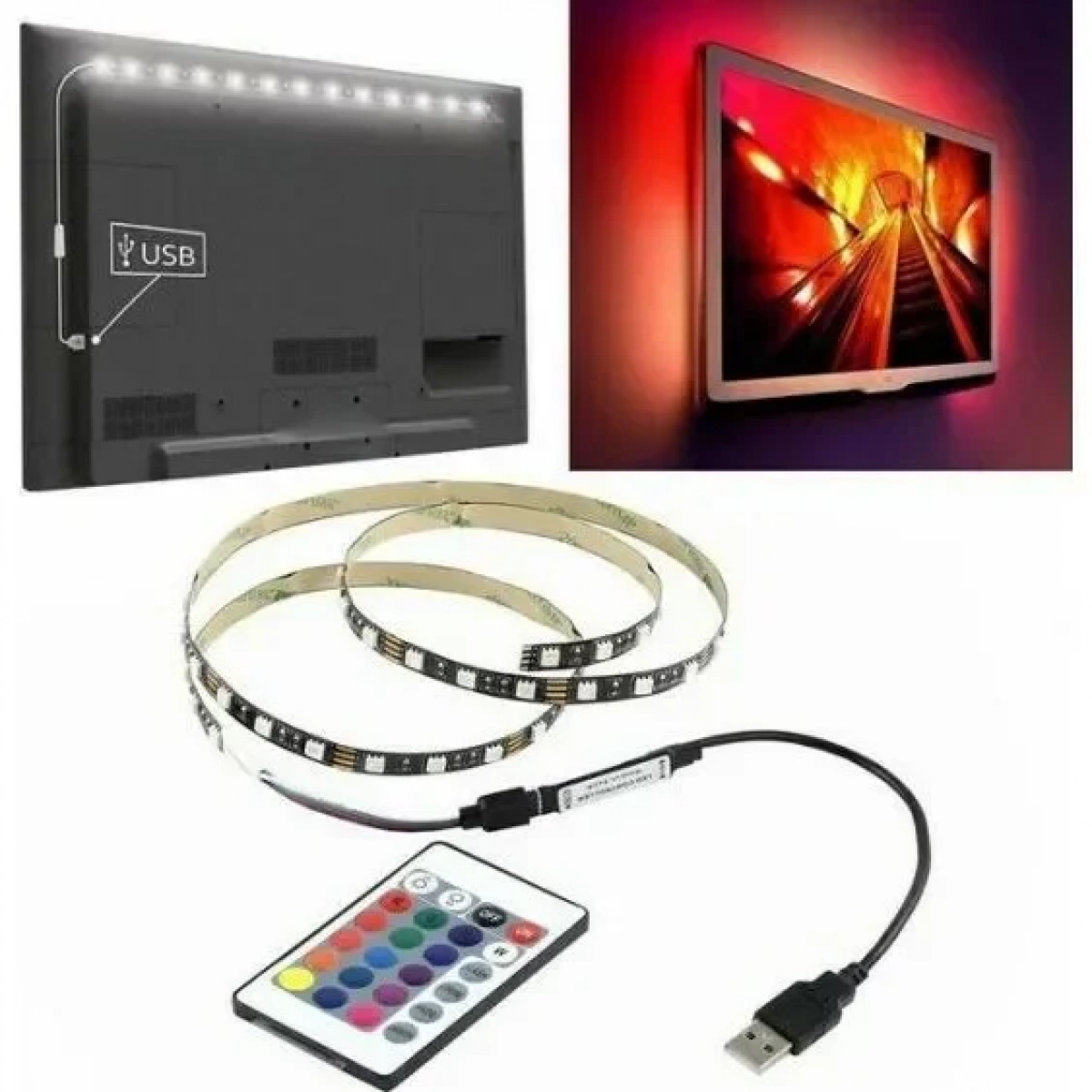 Ταινία LED RGB 2x50cm SMD5050 USB (5V) GKI-100355