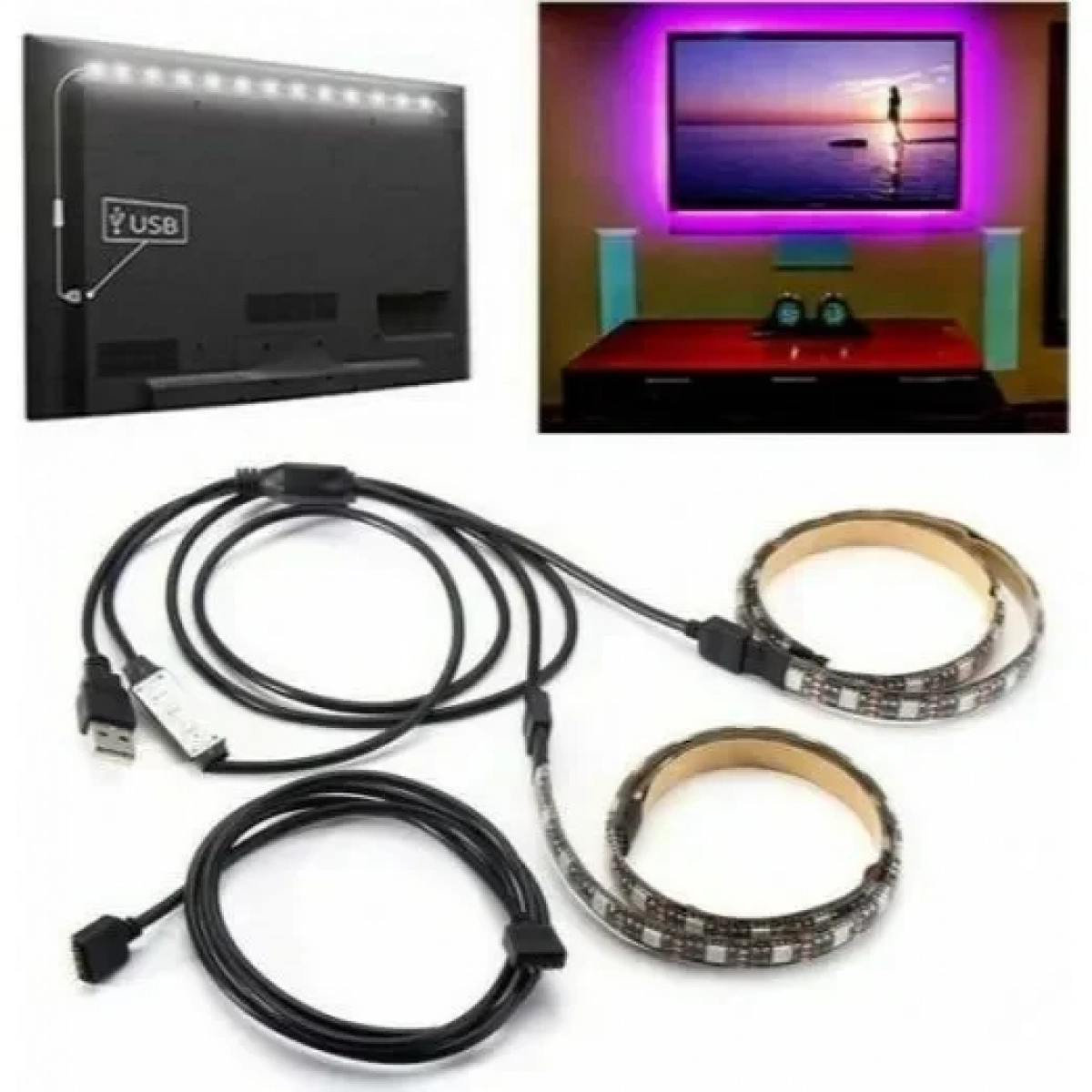 Ταινία LED RGB 2x50cm SMD5050 USB (5V) GKI-100355