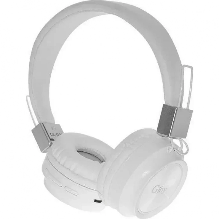 Gjby CA-021 Ασύρματα Bluetooth Over Ear Ακουστικά Λευκά