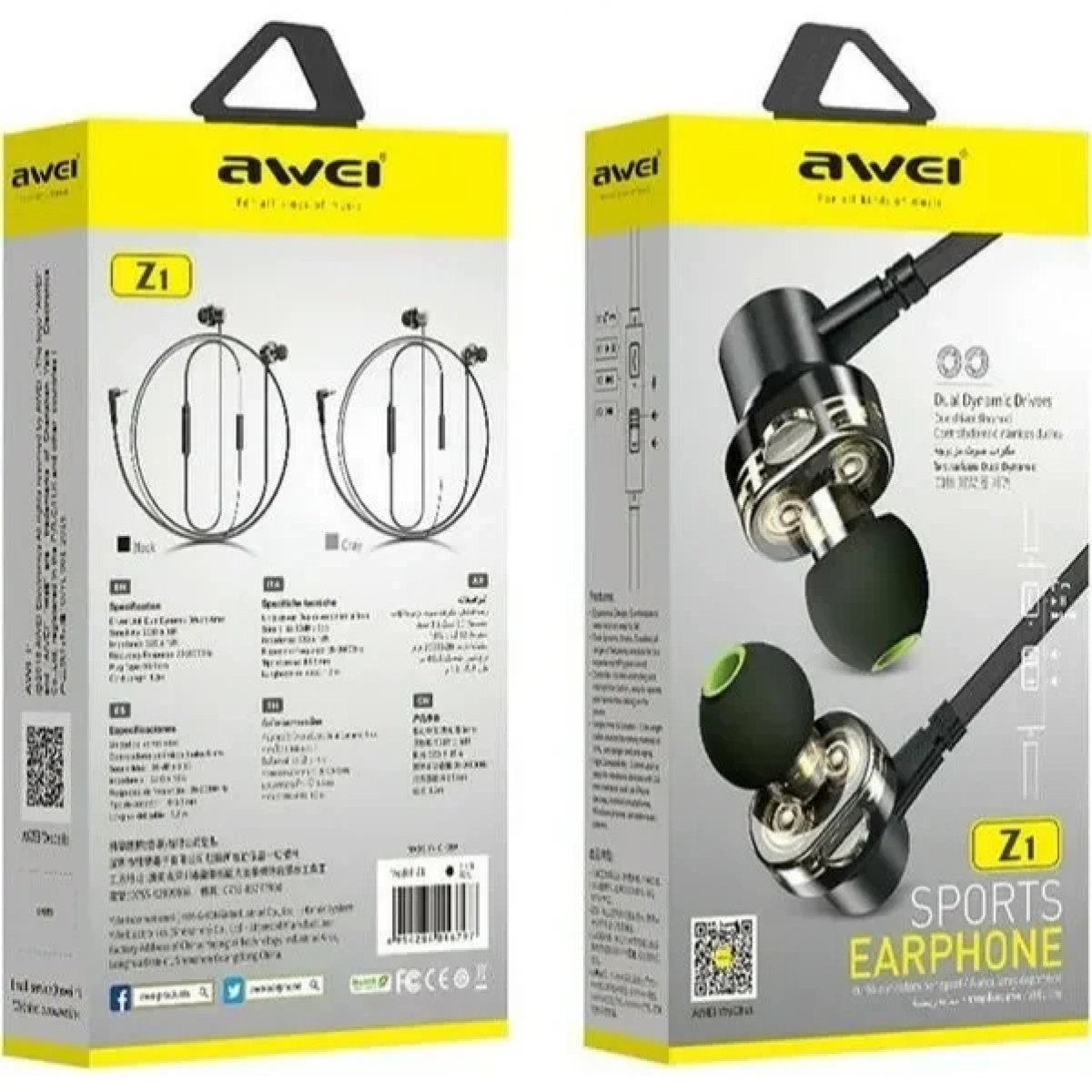 Awei ZI In-ear Handsfree με Βύσμα 3.5mm Μαύρο