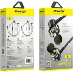 Awei ZI In-ear Handsfree με Βύσμα 3.5mm Μαύρο