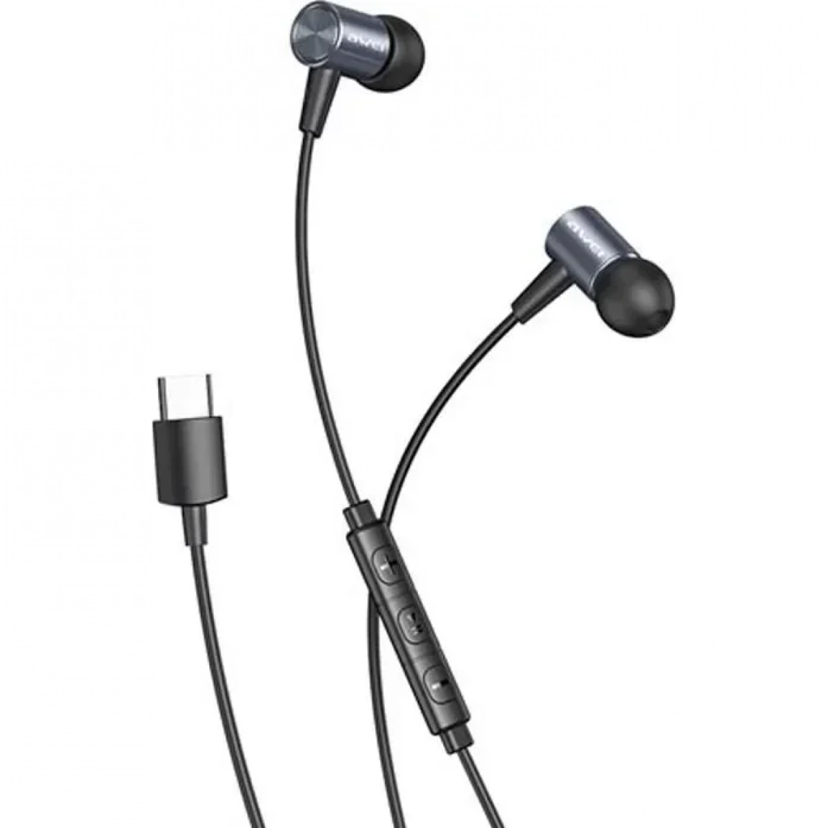 Awei TC-5 In-ear Handsfree με Βύσμα USB-C Μαύρο