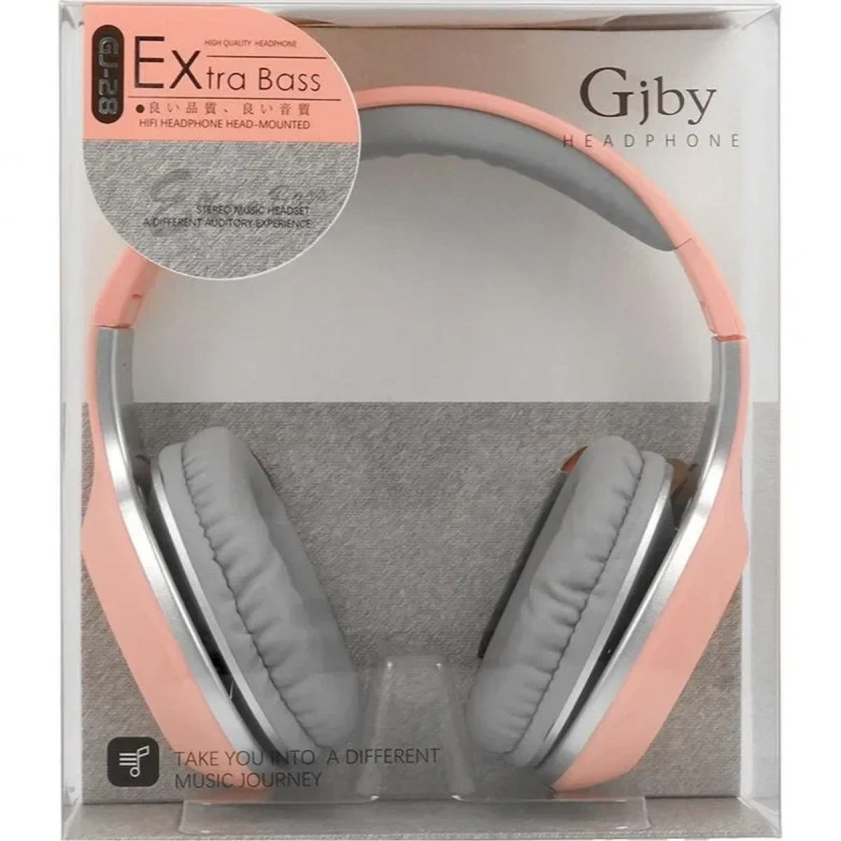 Gjby GJ-28 Ενσύρματα Over Ear Ακουστικά Ροζ