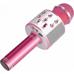 WSTER Ασύρματο Μικρόφωνο Karaoke WS-858 σε Ροζ Χρώμα