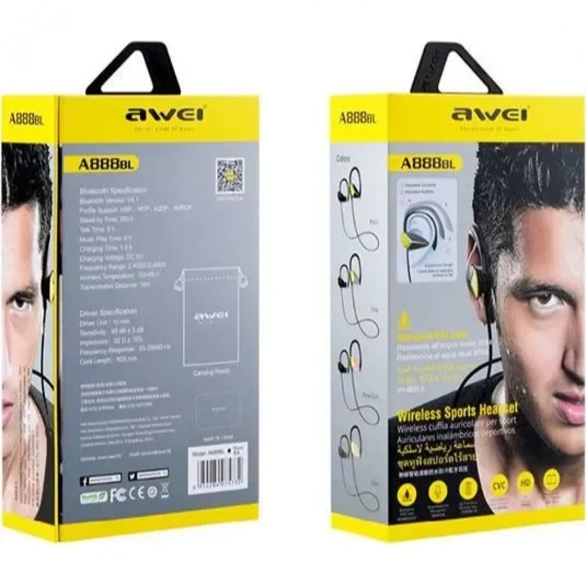 Awei A888BL In-ear Bluetooth Handsfree Μαύρο