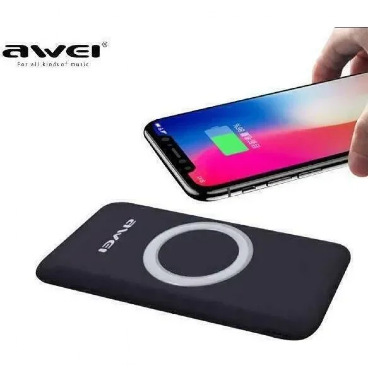 Awei Power Bank P58K 12000mAh Μαύρο
