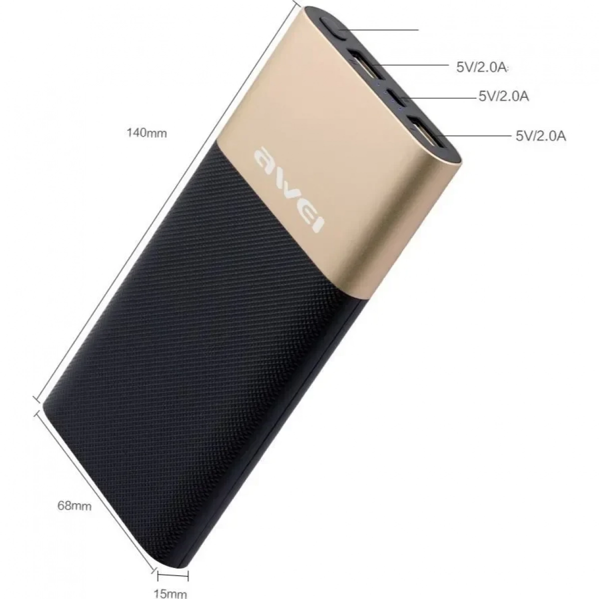 Awei P53K 10000mAh Χρυσό