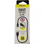 Awei CL-50T USB 2.0 Cable USB-C male - USB-A male Μαύρο 0.6m