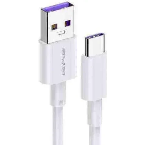 Awei CL-77T USB 2.0 Cable USB-C male - USB-A male Λευκό 1m - Image 1