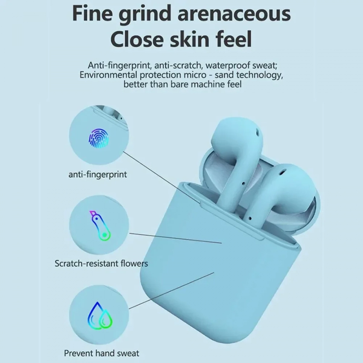 inPods 12 Earbud Bluetooth Handsfree Γαλάζιο