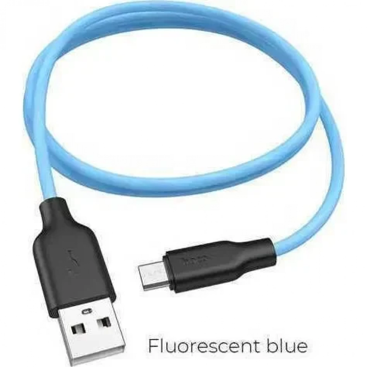 Hoco X21 Plus Braided USB 2.0 to micro USB Cable Μπλε 1m (711885)