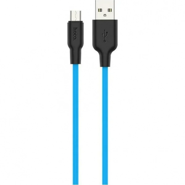 Hoco X21 Plus Braided USB 2.0 to micro USB Cable Μπλε 1m (711885)