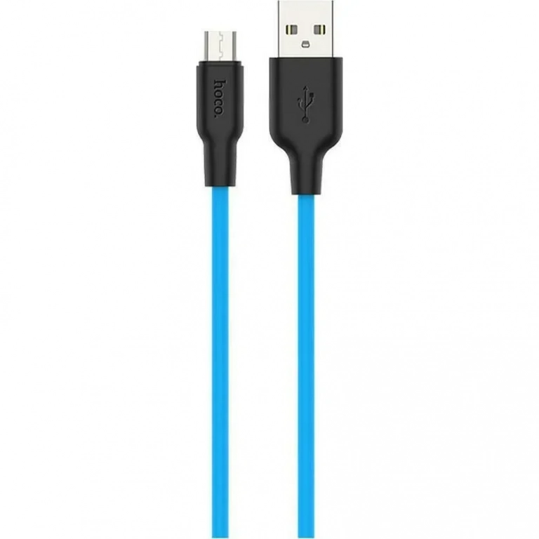 Hoco X21 Plus Braided USB 2.0 to micro USB Cable Μπλε 1m (711885)