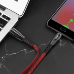 Hoco U70 Splendor Flat / LED USB 2.0 to micro USB Cable Κόκκινο 1.2m (711618)