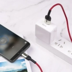 Hoco Braided USB 2.0 to micro USB Cable Κόκκινο 1.2m (HC-U68MR)