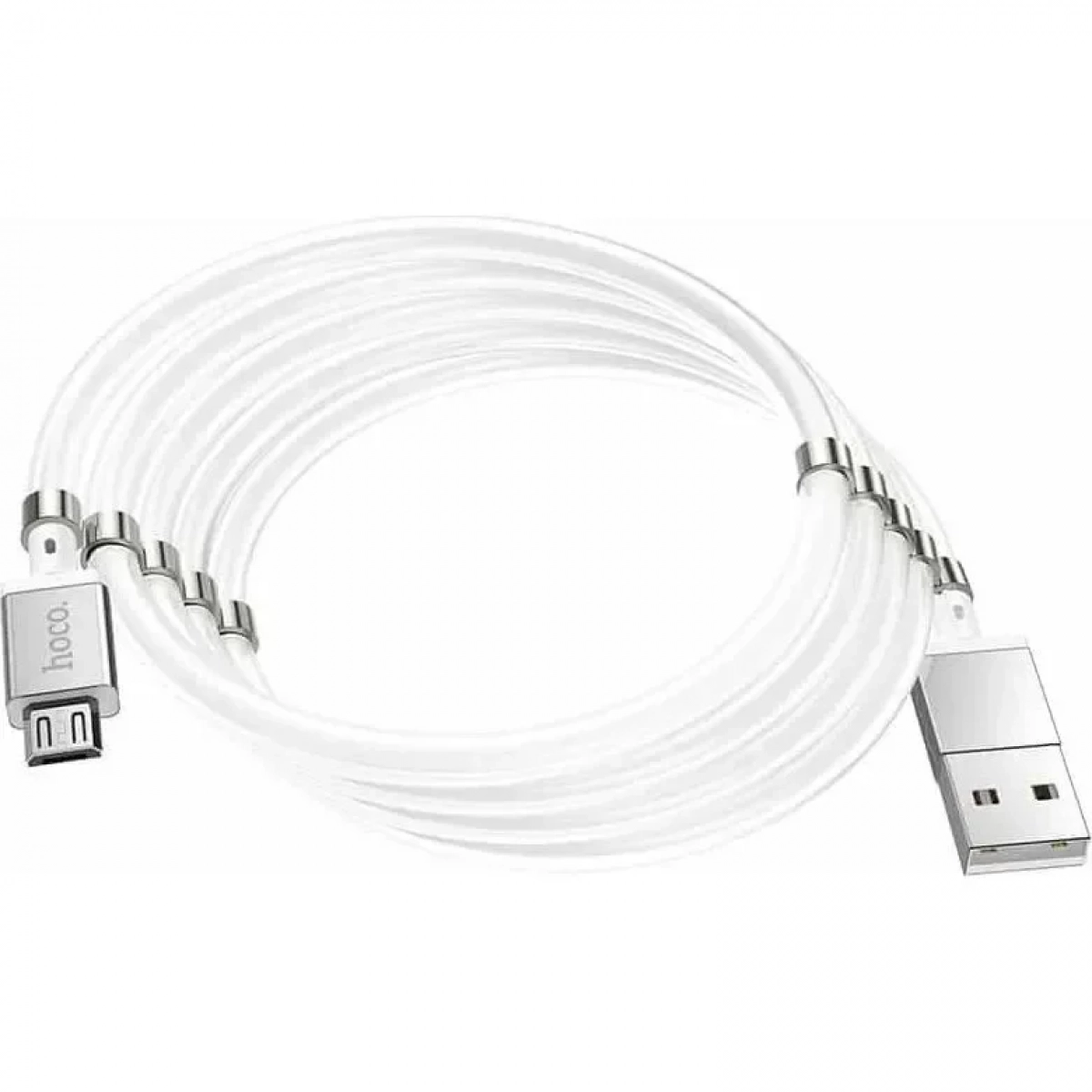 Hoco U91 Magnetic USB 2.0 to micro USB Cable Λευκό 1m (HC-U91M)