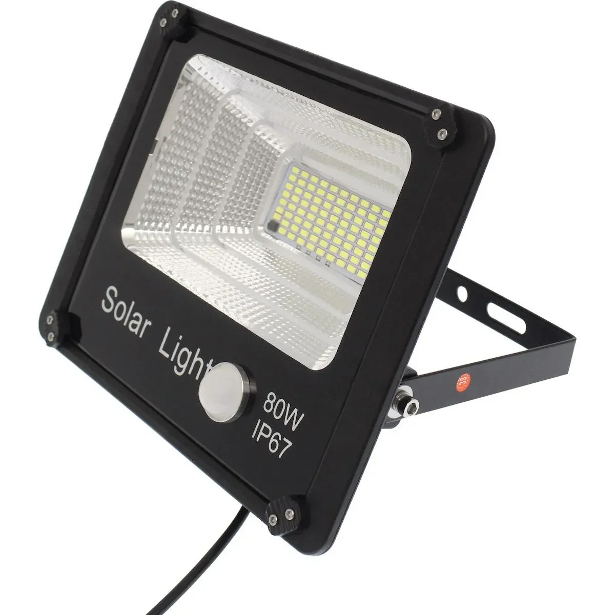 Ηλιακός Solar προβολέας αδιάβροχος 80W 79 SMD 6500K 7200LM με φωτοβολταϊκό πάνελ, τηλεχειριστήριο και χρονοδιακόπτη IP67 W719
