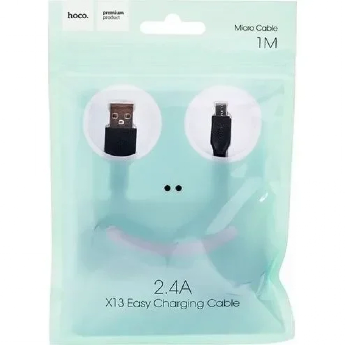 Hoco Regular USB 2.0 to micro USB Cable Μαύρο 1m (X13 Easy charged)