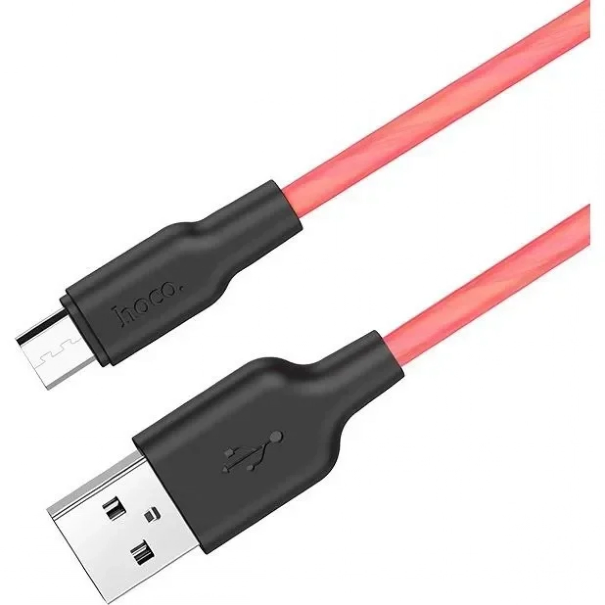Hoco Regular USB 2.0 to micro USB Cable Κόκκινο 1m (X21 Plus)