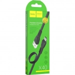 Hoco Flat USB 2.0 to micro USB Cable Μαύρο 1m (X40 Noah)