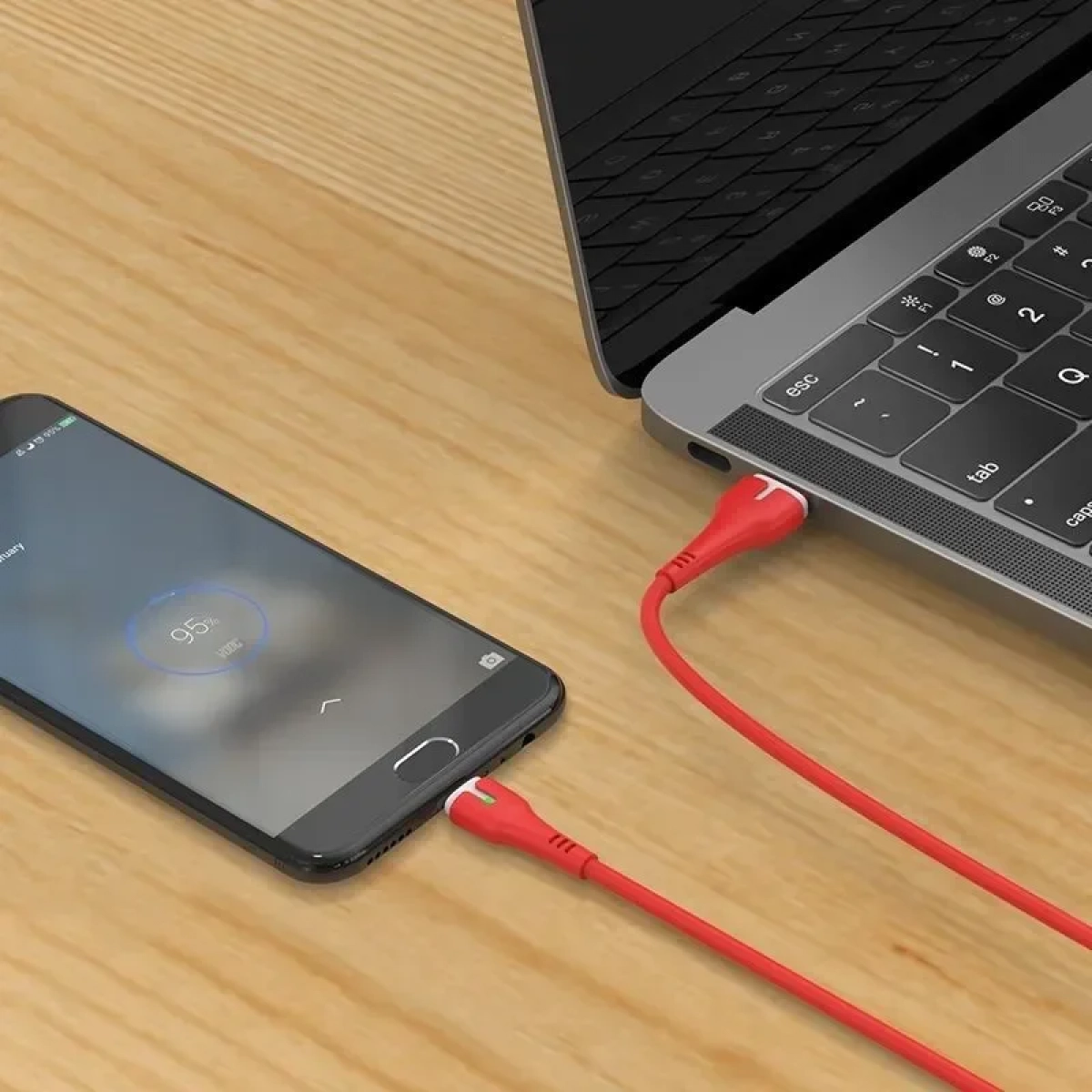 Hoco X45 Surplus Flat USB 2.0 to micro USB Cable Κόκκινο 1m (725561)
