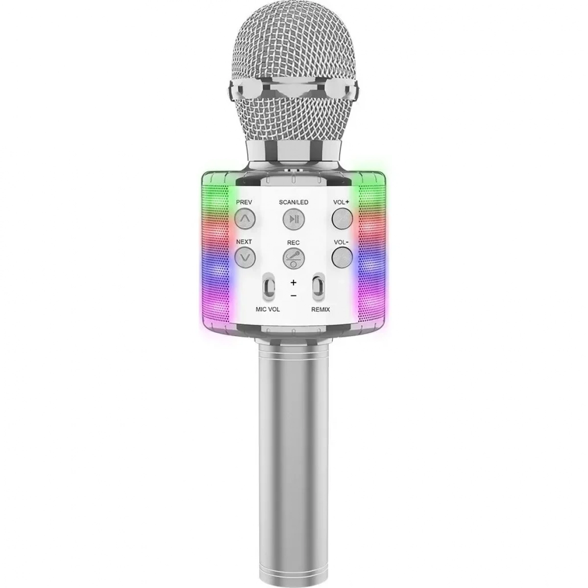 WSTER Ασύρματο Μικρόφωνο Karaoke WS-858L σε Ασημί Χρώμα