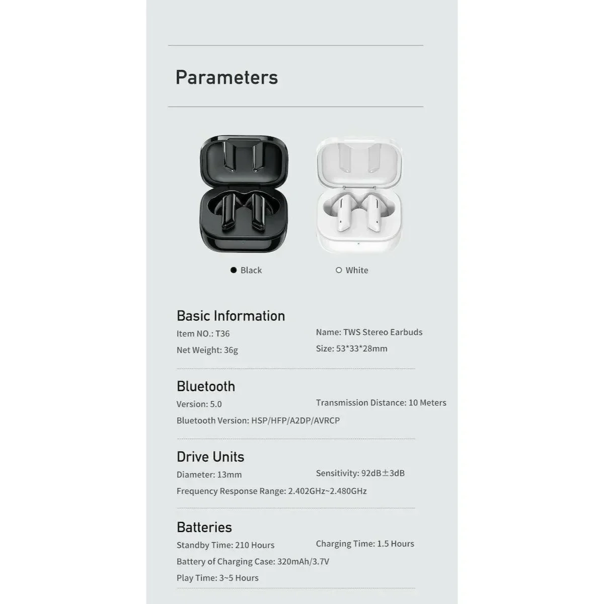 Awei T36 Earbud Bluetooth Handsfree Λευκό
