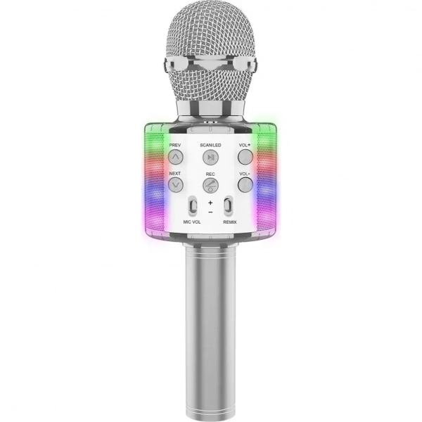 WSTER Ασύρματο Μικρόφωνο Karaoke WS-858L σε Ασημί Χρώμα