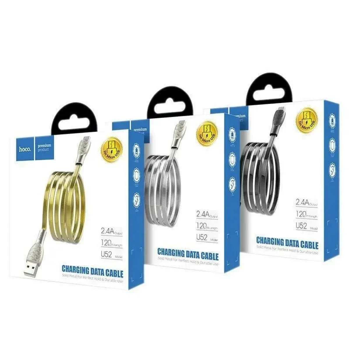 Hoco Braided USB 2.0 to micro USB Cable Μαύρο 1.2m (U52 Bright)