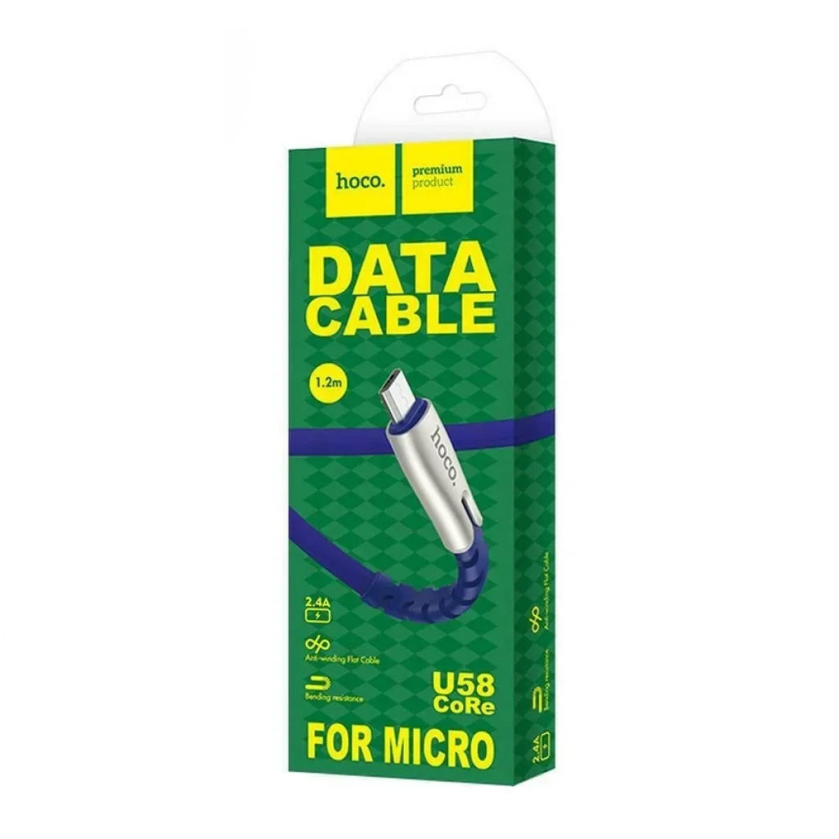 Hoco Flat USB 2.0 to micro USB Cable Μπλε 1.2m (U58 Core)