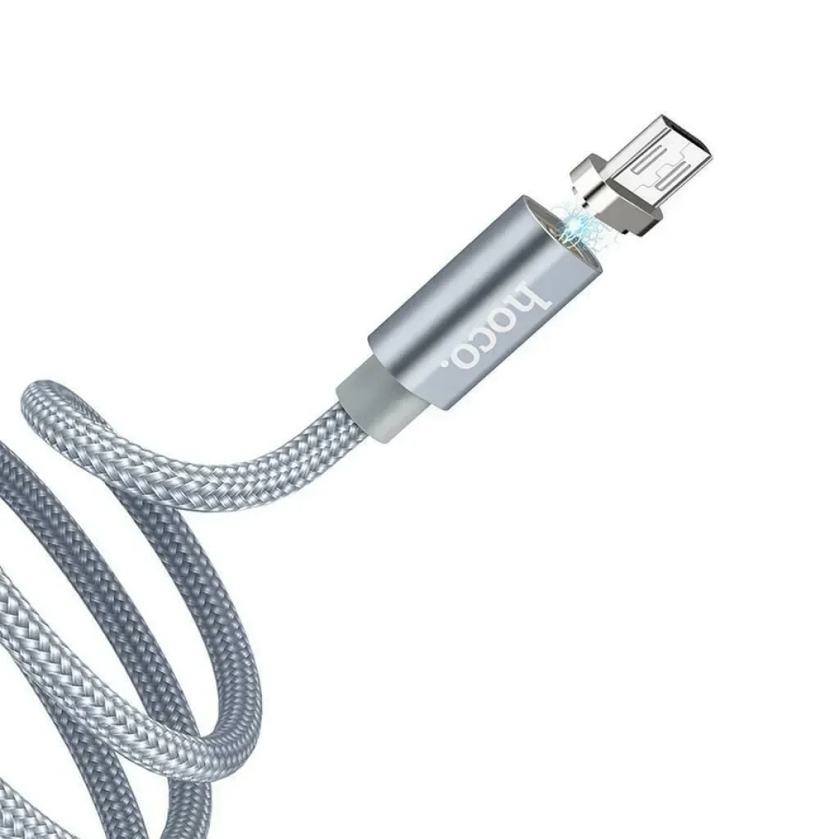 Hoco Braided / Magnetic USB 2.0 to micro USB Cable Γκρι 1m (U40A)