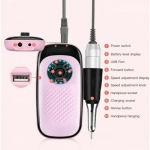 Sml M7 Τροχός Νυχιών Μπαταρίας 35000rpm σε Ροζ Χρώμα 25W