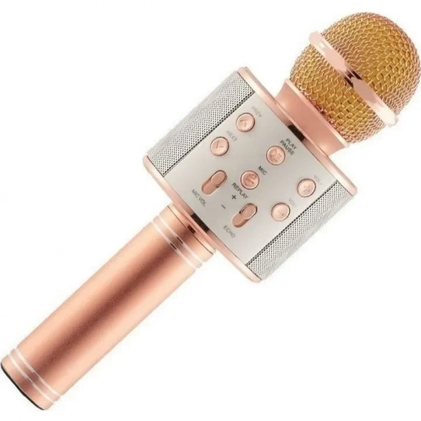 WSTER Ασύρματο Μικρόφωνο Karaoke WS-858L σε Ροζ Χρυσό Χρώμα