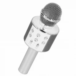 WSTER Ασύρματο Μικρόφωνο Karaoke WS-858 σε Ασημί Χρώμα