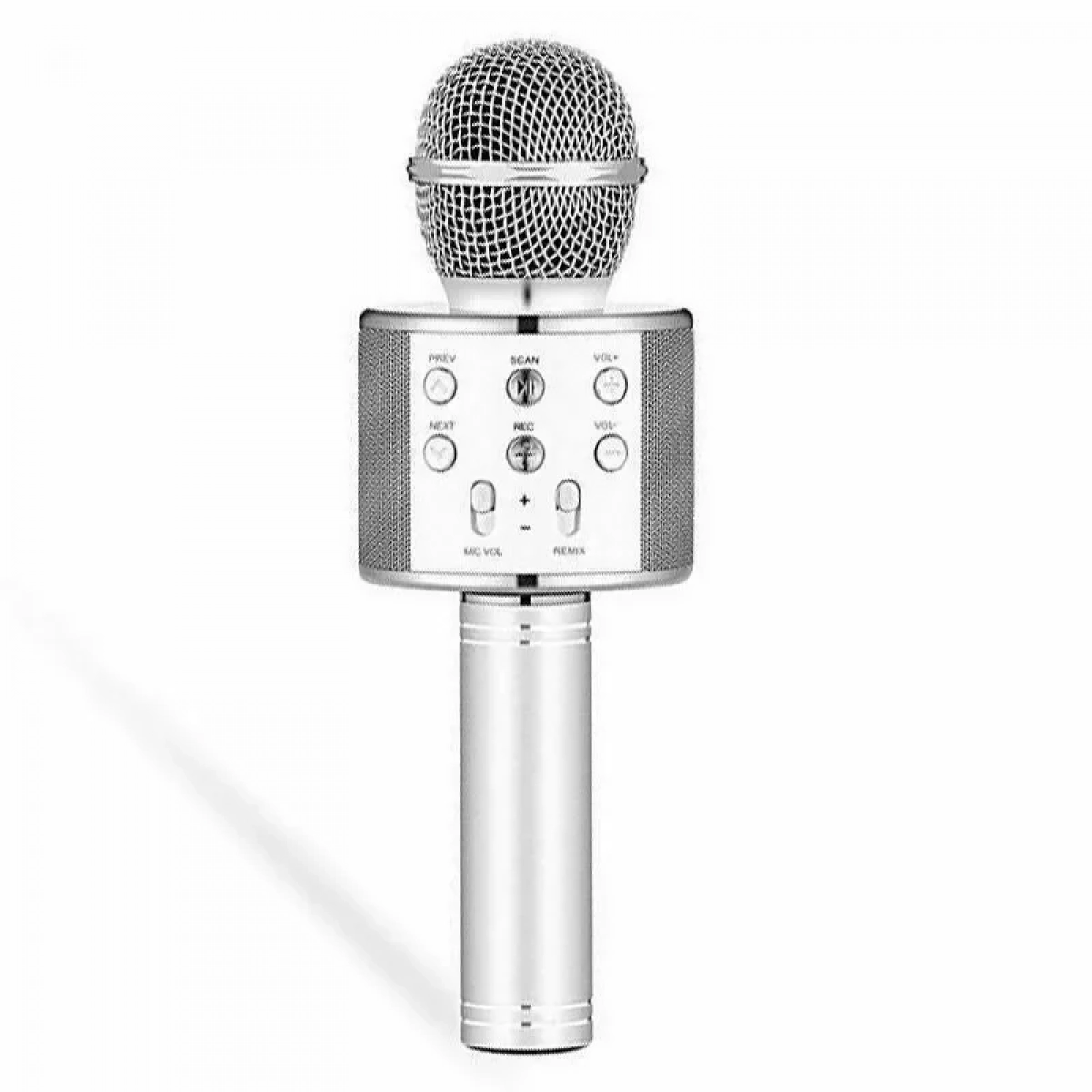 WSTER Ασύρματο Μικρόφωνο Karaoke WS-858 σε Ασημί Χρώμα