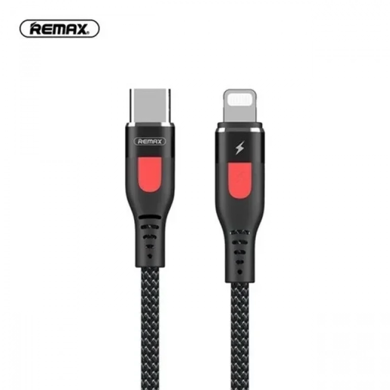 Remax RC-188I Braided USB 2.0 Cable USB-C male - Lightning Μαύρο 1m