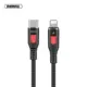 Remax RC-188I Braided USB 2.0 Cable USB-C male - Lightning Μαύρο 1m