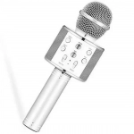 WSTER Ασύρματο Μικρόφωνο Karaoke WS-858 σε Ασημί Χρώμα - Image 2