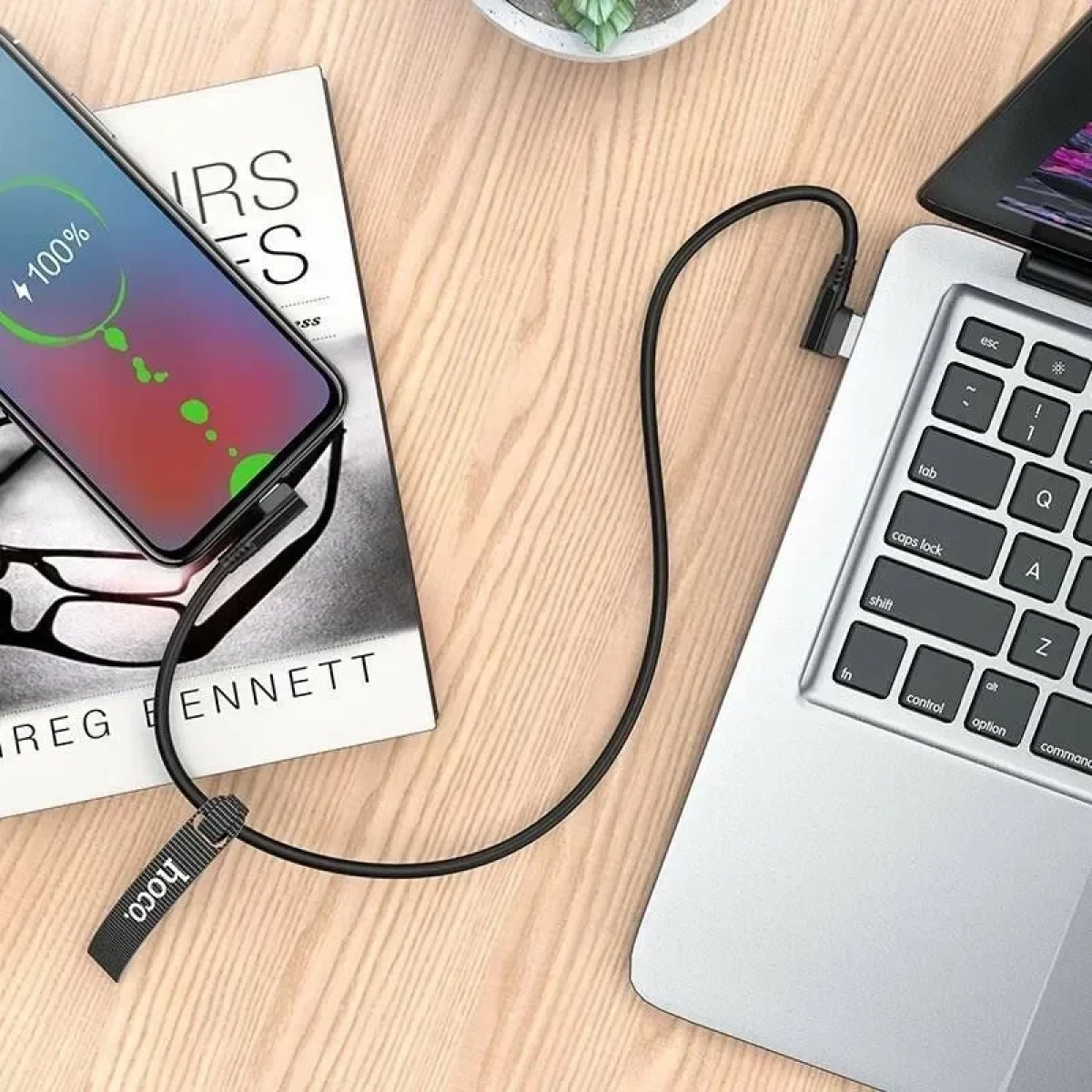 Hoco Angle (90°) USB 2.0 to micro USB Cable Μαύρο 1.2m (U83)